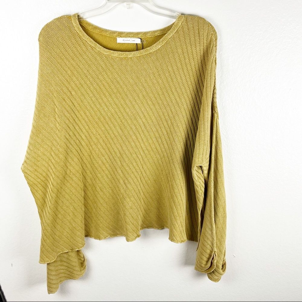 MUSTARD SEED Oversized Sleeves Knit Poncho Style Sweater, Size Medium